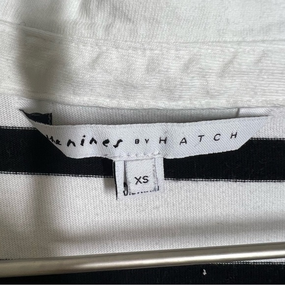 The Nines by HATCH Maternity Stripe 3/4 Sleeve Dress Size XS Black White - Picture 5 of 9